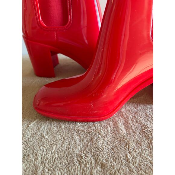 Jeffrey Campbell PVC Hurricane Platform Red Rain Boots Size 7 - Picture 8 of 10